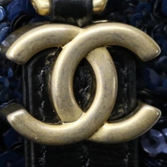 Chanel Sequin and Leather Small Gabrielle Hobo Bag Blue/Black - 26573944 - Picture 11 of 16